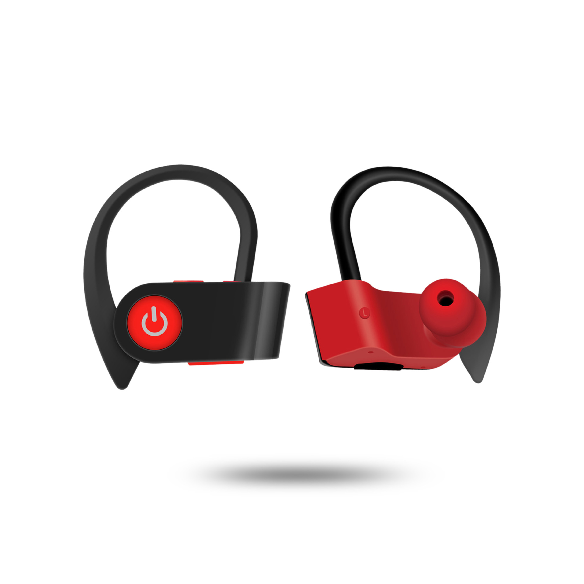 Power Wireless Hook Ear Style Buds HEADPHONE Headset (Red)